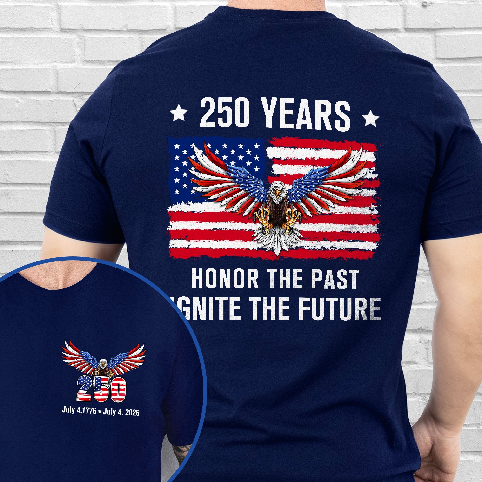 America 250th Anniversary T-Shirt | Bald Eagle Flag Tee for July 4th