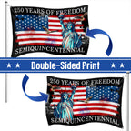 250 Years of Freedom Grommet Flag - Patriotic Semiquincentennial American Flag