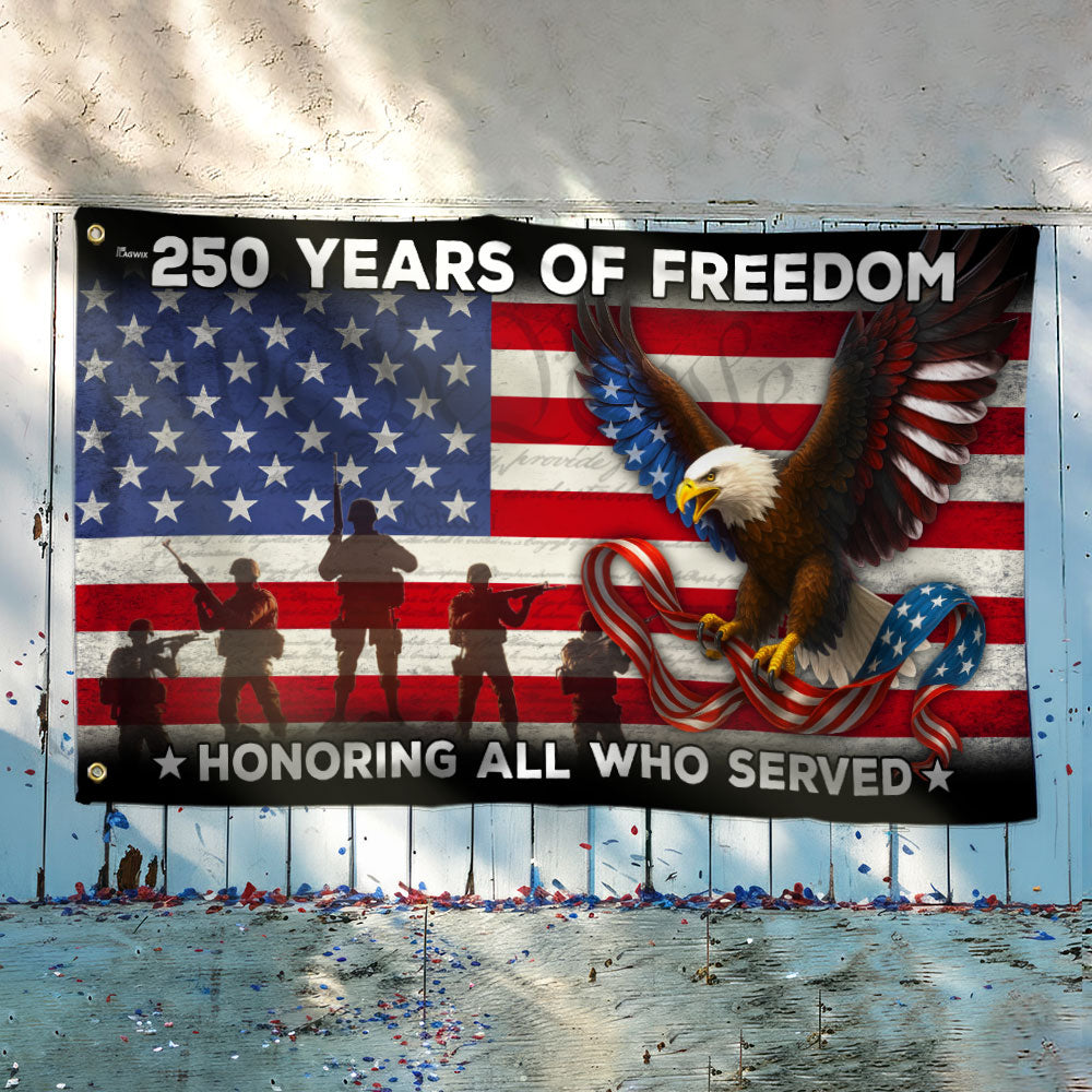 250 Years of Freedom Veterans Eagle American Grommet Flag