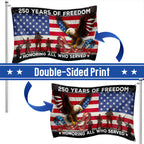 250 Years of Freedom Veterans Eagle American Grommet Flag