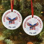 250 years of America Ceramic Ornament | Patriotic 4th of July Ornament