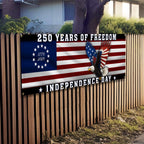 250 Years of Freedom Banner | Bald Eagle Independence Day Fence Banner