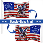 250 Years of Freedom Grommet Flag Bald Eagle Patriotic 1776–2026 Decor