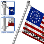 250 Years of Freedom Grommet Flag Bald Eagle Patriotic 1776–2026 Decor