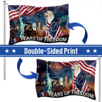 250 Years of Freedom Flag | Patriot Dog Wrapped in Glory Grommet Flag