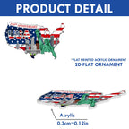 250th Anniversary Ornament | USA Map Liberty Patriotic Acrylic Ornament