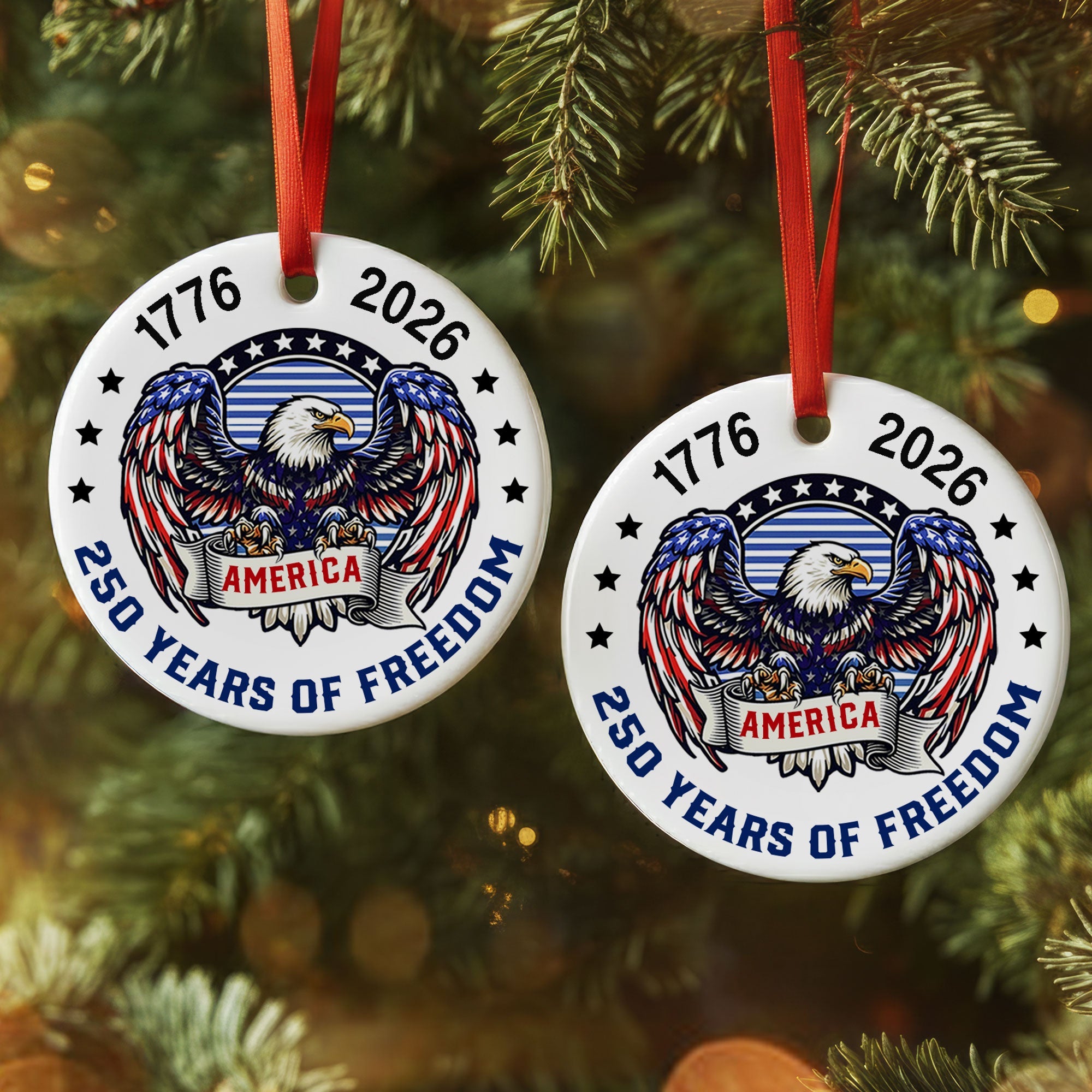 250 Years of Freedom Eagle Ornament | America Christmas Patriotic Decor