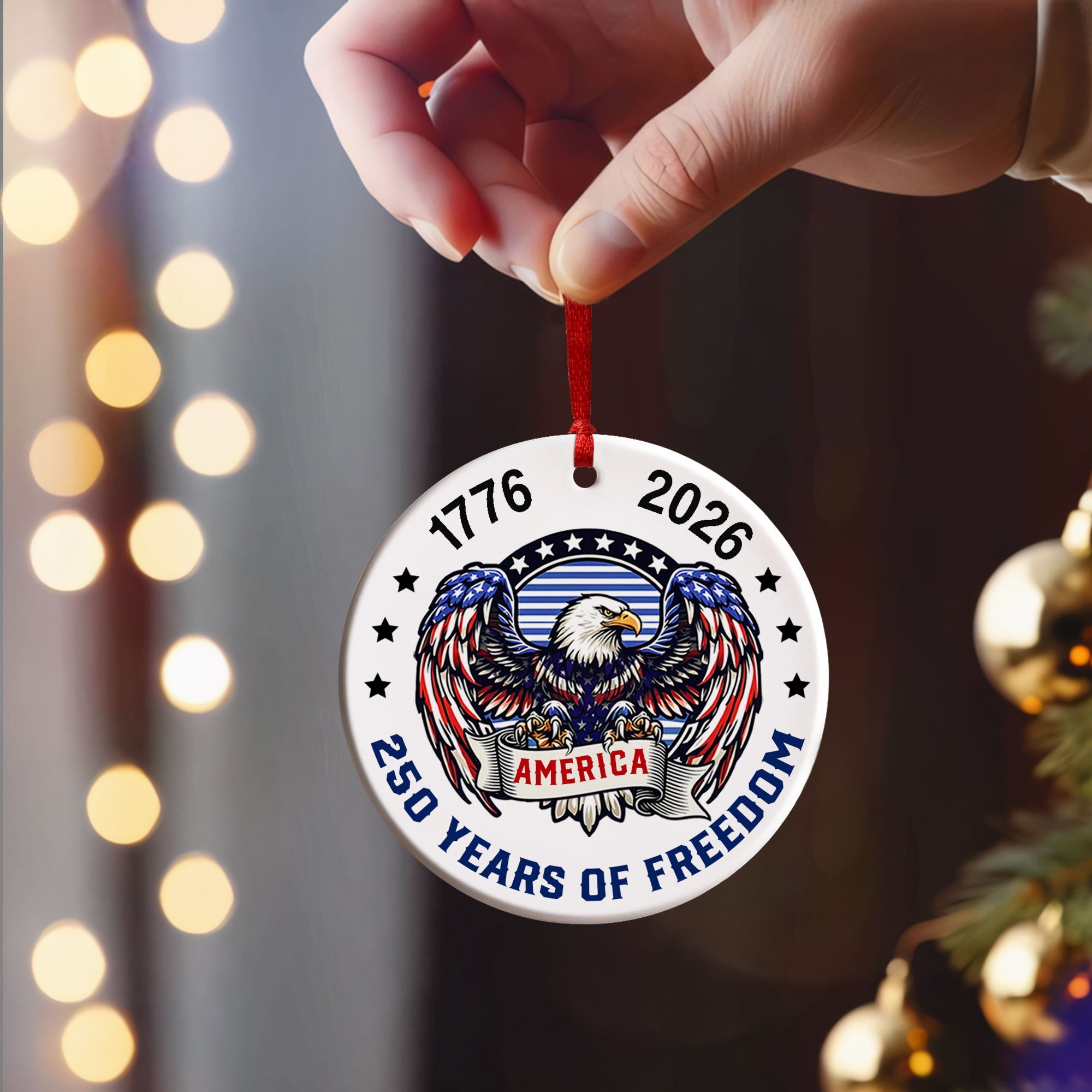 250 Years of Freedom Eagle Ornament | America Christmas Patriotic Decor