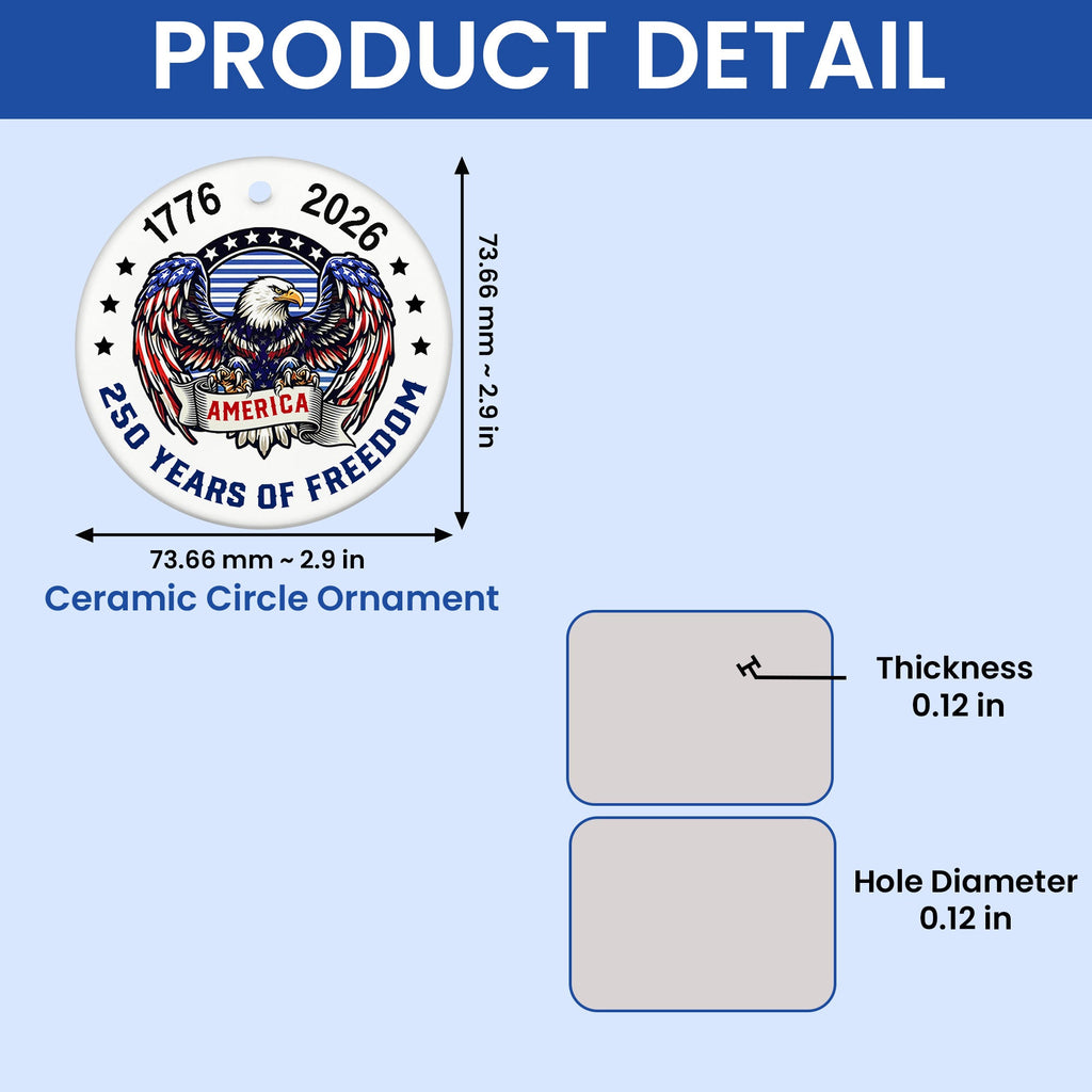 250 Years of Freedom Eagle Ornament | America Christmas Patriotic Decor