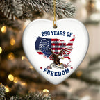 250 Years of Freedom Ornament | Patriotic Veterans Ceramic Ornament