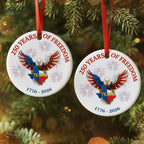 250 Years of Freedom Ceramic Ornament | Patriotic Eagle Texas Ornament