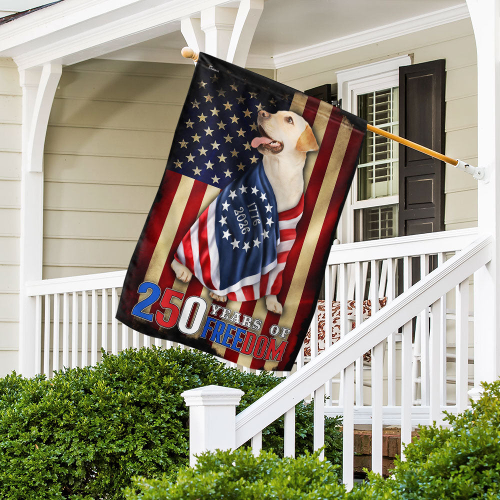 250 Years of Freedom Flag | Labrador Retriever Wrapped in Glory US Flag