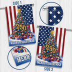 Merry Christmas Flag | Christmas Tree for 250th Celebration US Flag