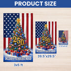 Merry Christmas Flag | Christmas Tree for 250th Celebration US Flag