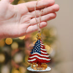 250 Years of America Patriotic Christmas Tree Wooden Ornament, 1776 - 2026 Christmas Tree Decoration, Patriotic Ornament, Independence Day Gift