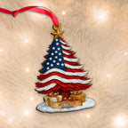 250 Years of America Patriotic Christmas Tree Wooden Ornament, 1776 - 2026 Christmas Tree Decoration, Patriotic Ornament, Independence Day Gift