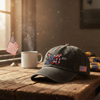 250th Anniversary Washed Cap with Embroidered Eagle Flag