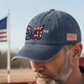 250th Anniversary Washed Cap with Embroidered Eagle Flag