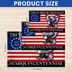 250 Years Of Freedom Flag | USA Bald Eagle Patriotic 250th Grommet Flag