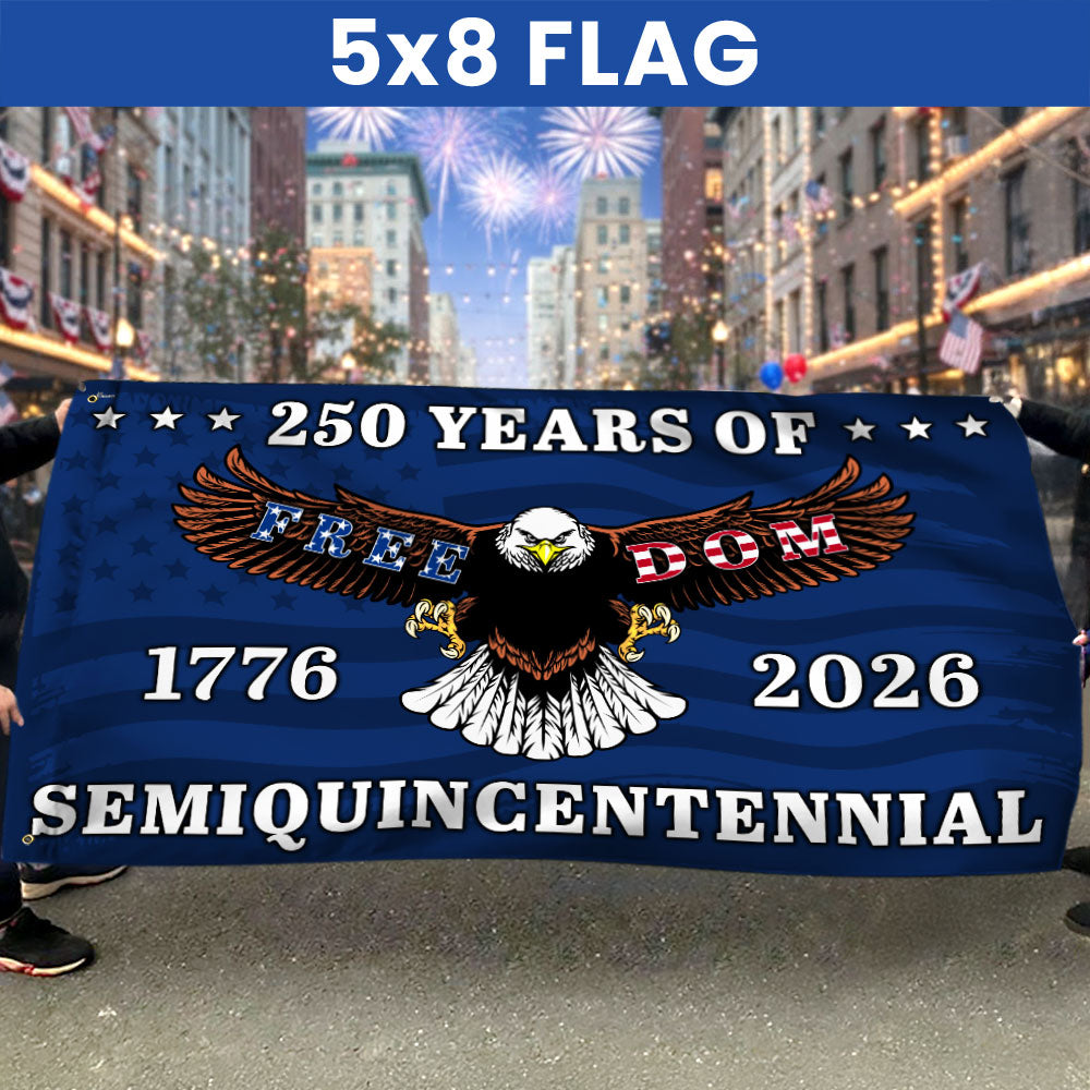 250 Years of Freedom Flag | Patriotic Eagle 4th of July Grommet Flag