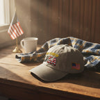 250 Years of USA Washed Cap | Independence Patriot Washed Cap Embroidered Flag