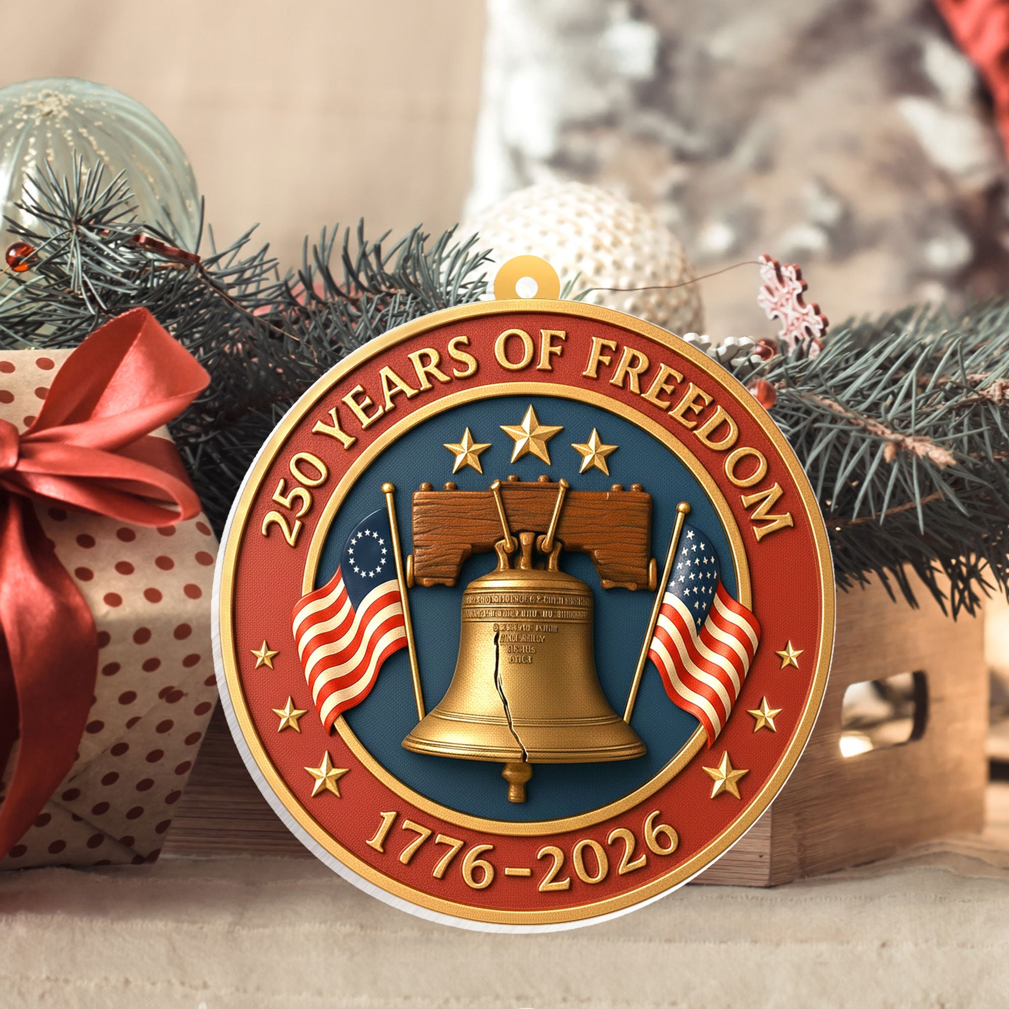 250 Years of Freedom Ornament | 1776 2026 Liberty July 4th Decoration
