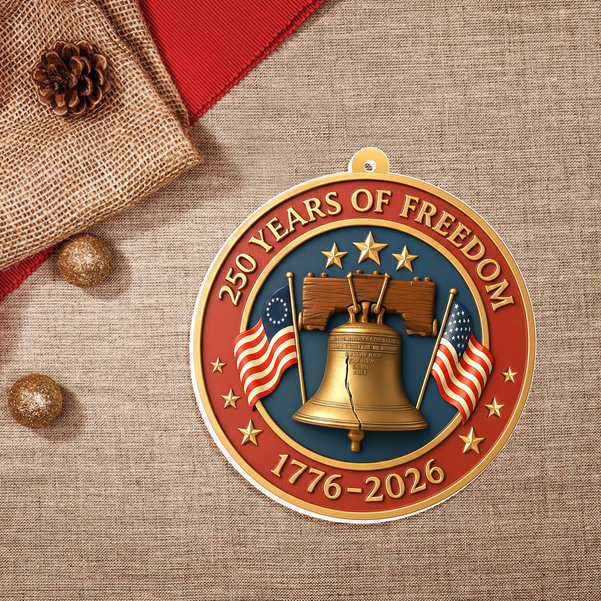 250 Years of Freedom Ornament | 1776 2026 Liberty July 4th Decoration