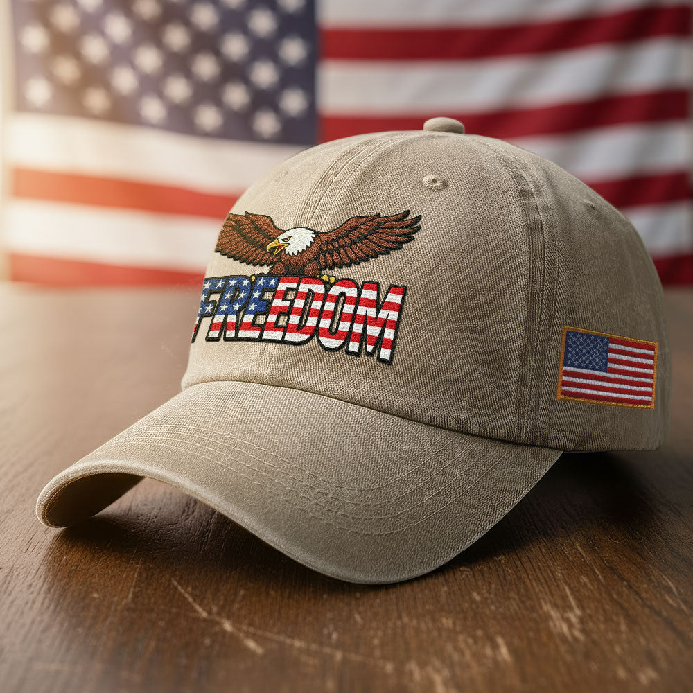 250 Years of Freedom Washed Cap | Patriot Eagle Embroidered Cap