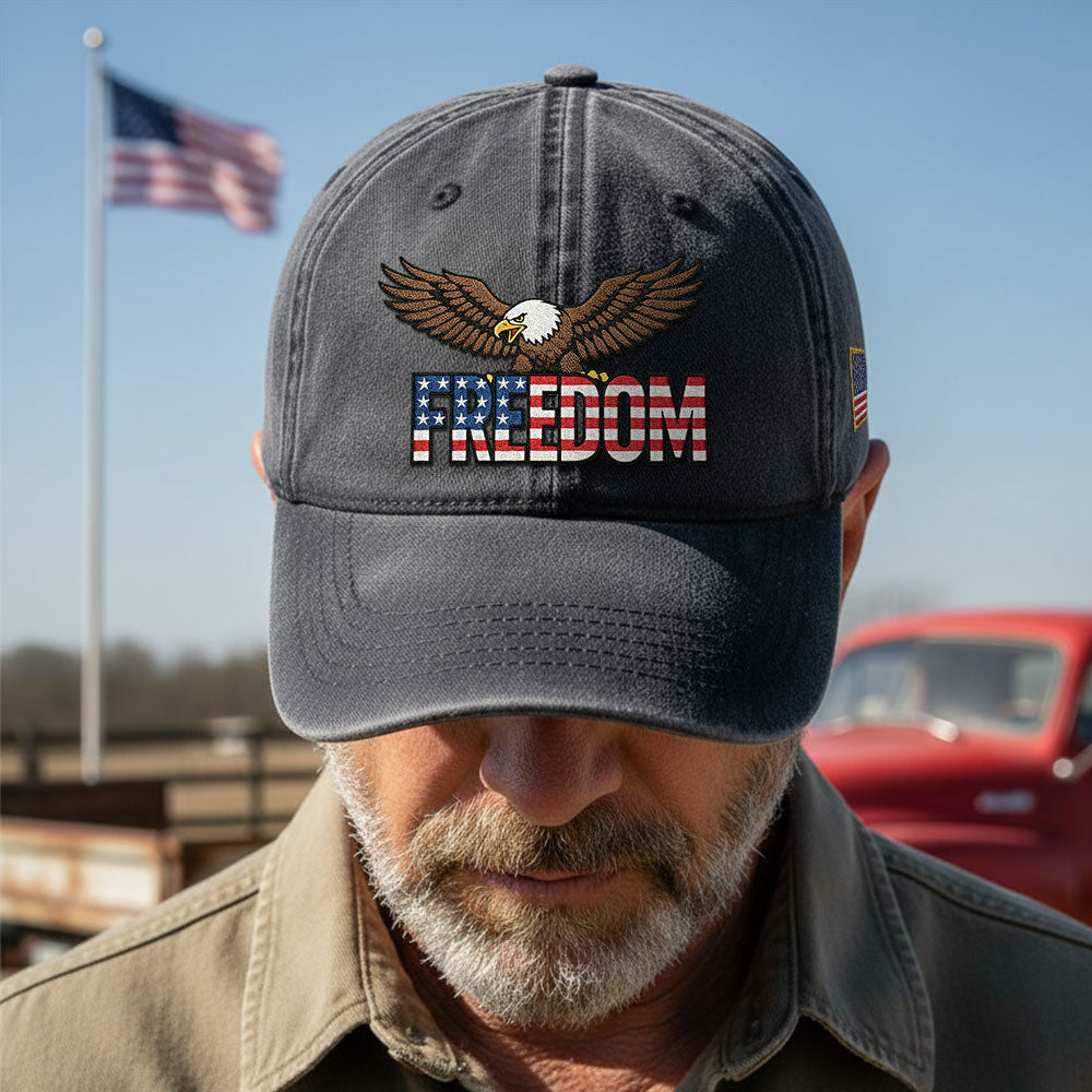250 Years of Freedom Washed Cap | Patriot Eagle Embroidered Cap