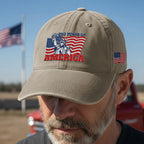 250 Years of America Washed Cap, Patriotic Liberty Embroidered Cap