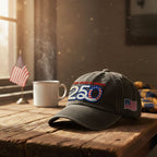 America Vintage Washed Cap, 250th Anniversary Eagle Embroidered Cap