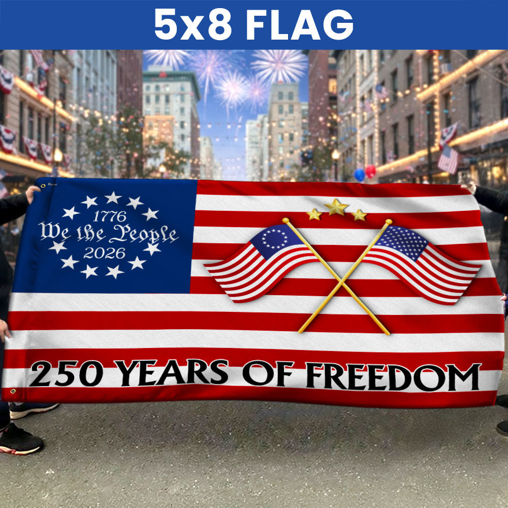 250 Years of Freedom Flag, 250th Anniversary Semiquincentennial American Grommet Flag
