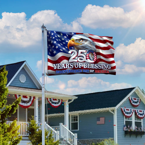 250 Years of Blessing Flag, Eagle Independence Day of America US Grommet Flag