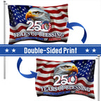 250 Years of Blessing Flag, Eagle Independence Day of America US Grommet Flag
