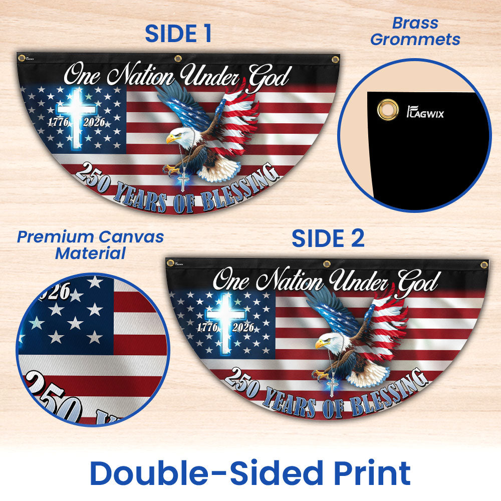 One Nation Under God Fan Flag, 250 Years of Blessing Eagle Bunting