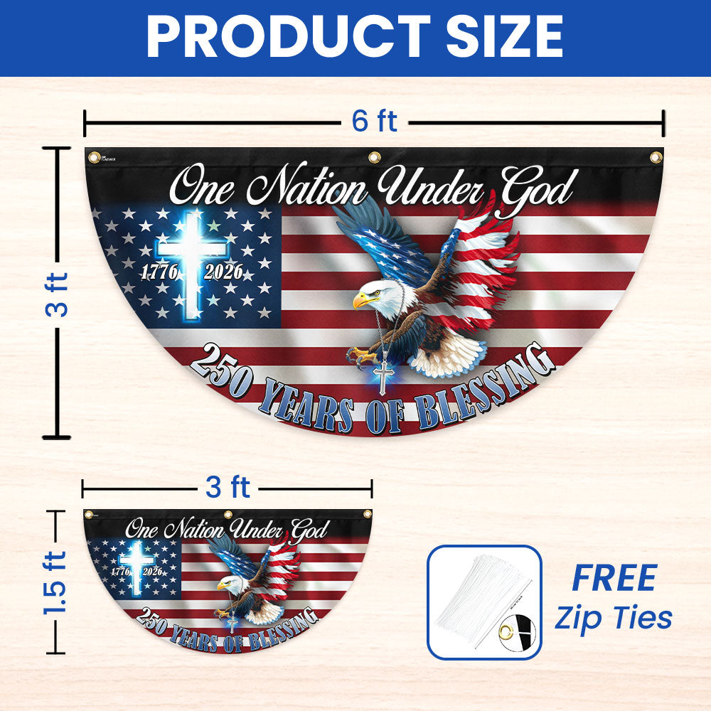 One Nation Under God Fan Flag, 250 Years of Blessing Eagle Bunting