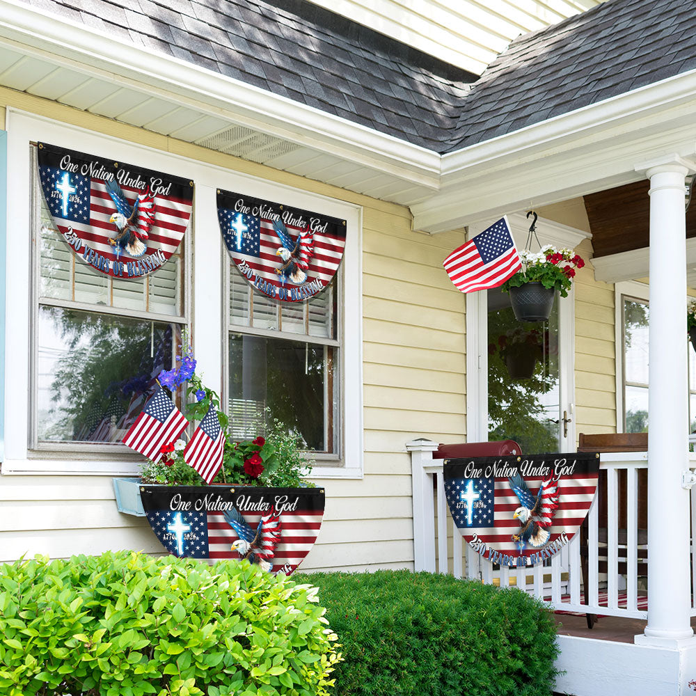 One Nation Under God Fan Flag, 250 Years of Blessing Eagle Bunting