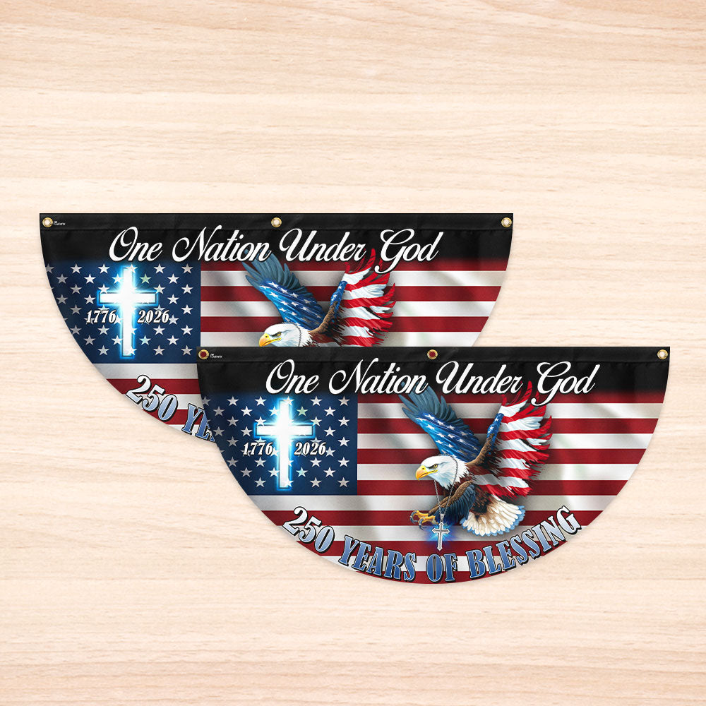 One Nation Under God Fan Flag, 250 Years of Blessing Eagle Bunting