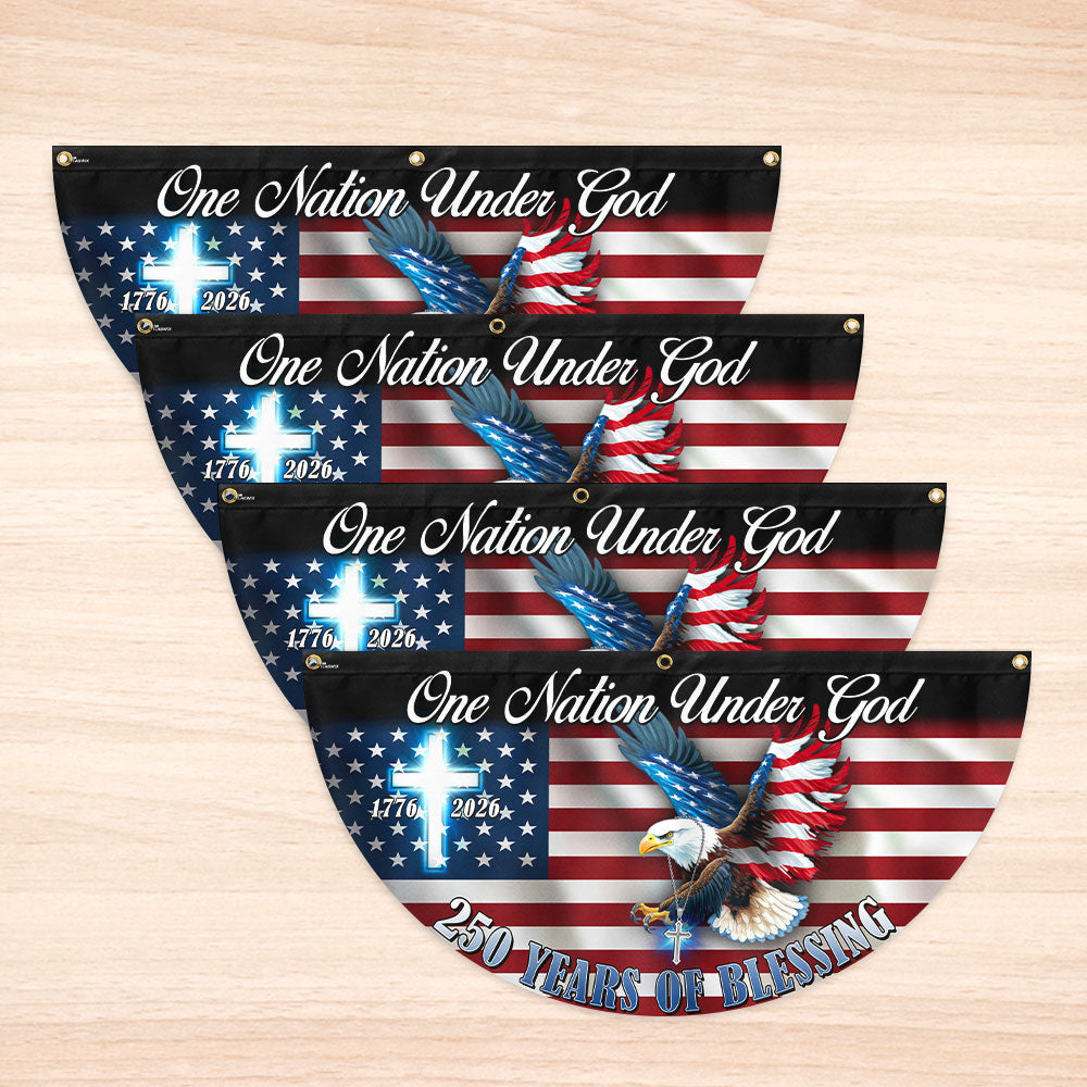 One Nation Under God Fan Flag, 250 Years of Blessing Eagle Bunting