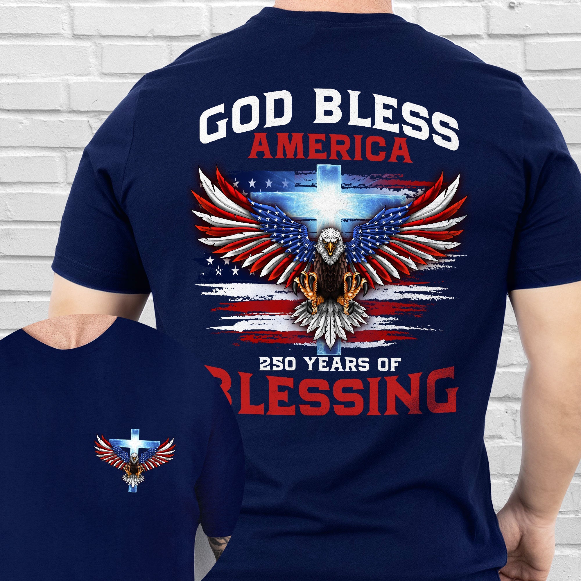 250 Years of Blessing Shirt, Patriotic God Bless America Eagle Shirt