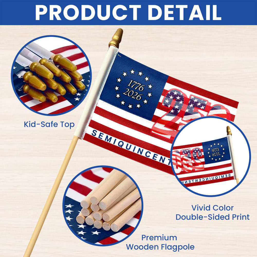 250th Anniversary United States Handheld Flag, Semiquincentennial Flag