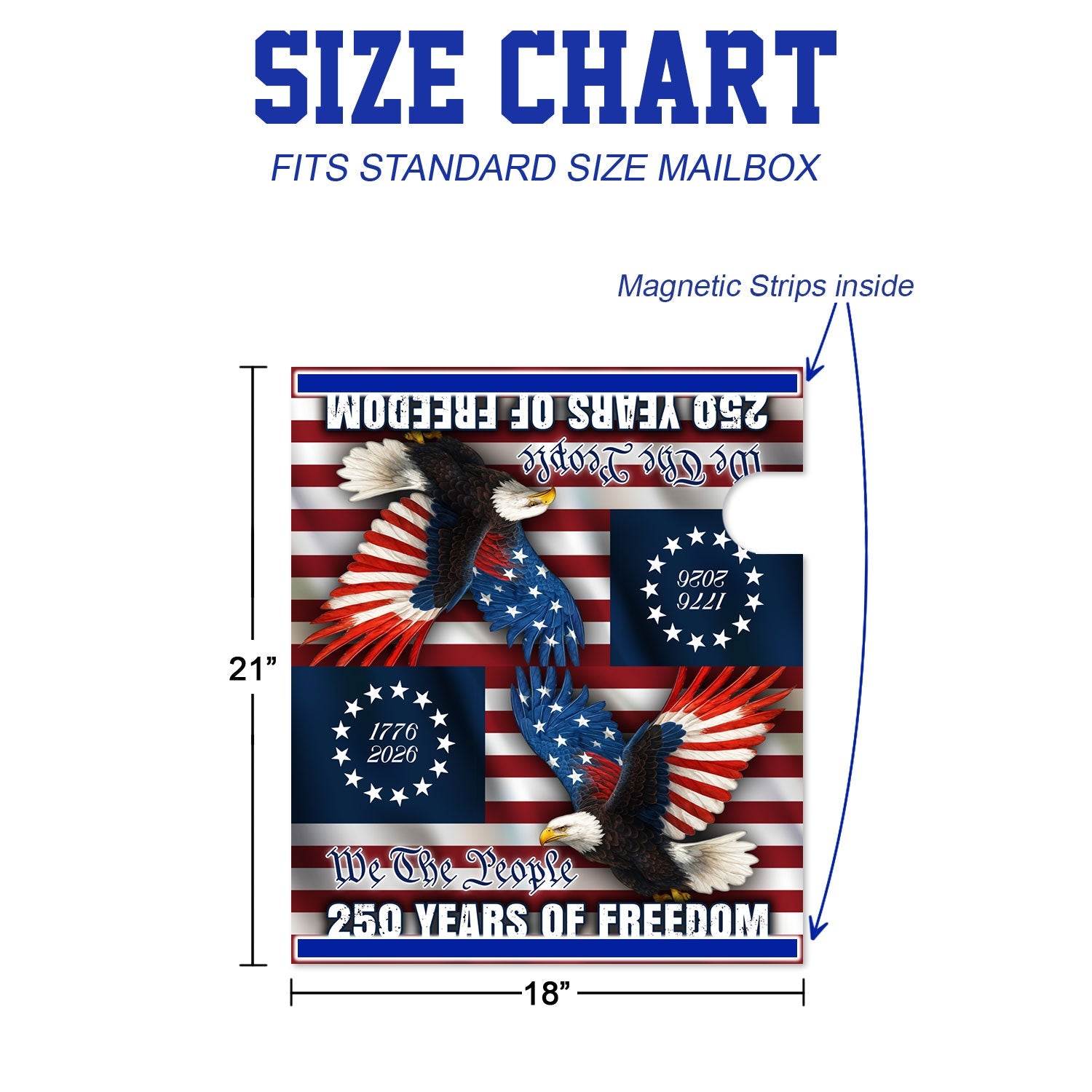 We The People Mailbox Cover Patriotic Decor for 250 Years of Freedom