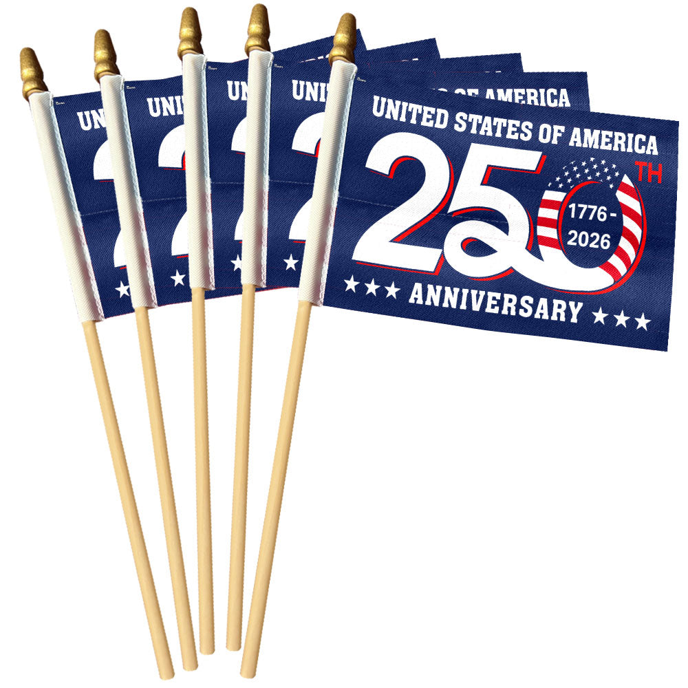 250th Anniversary 1776 2026 United States of America Handheld Flag