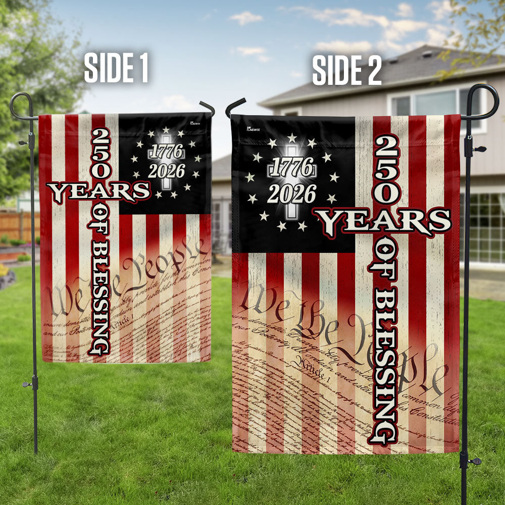 250 Years of Blessing Flag, 1776 2026 We The People Christian Cross Decor