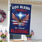 250 Years of Blessing Flag, God Bless America with Eagle Cross US Flag
