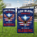 250 Years of Blessing Flag, God Bless America with Eagle Cross US Flag