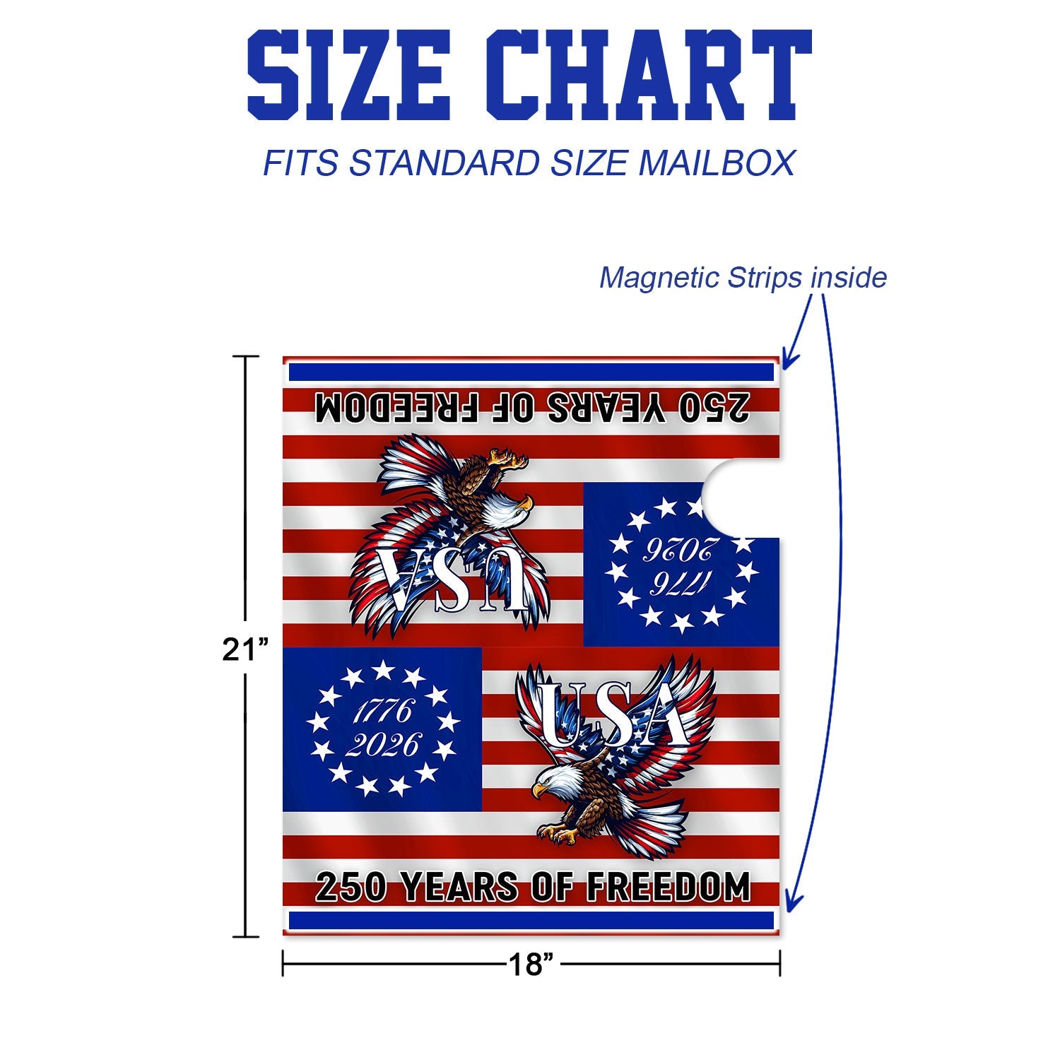 250 Years of Freedom Patriotic Eagle Mailbox Cover for Decoration