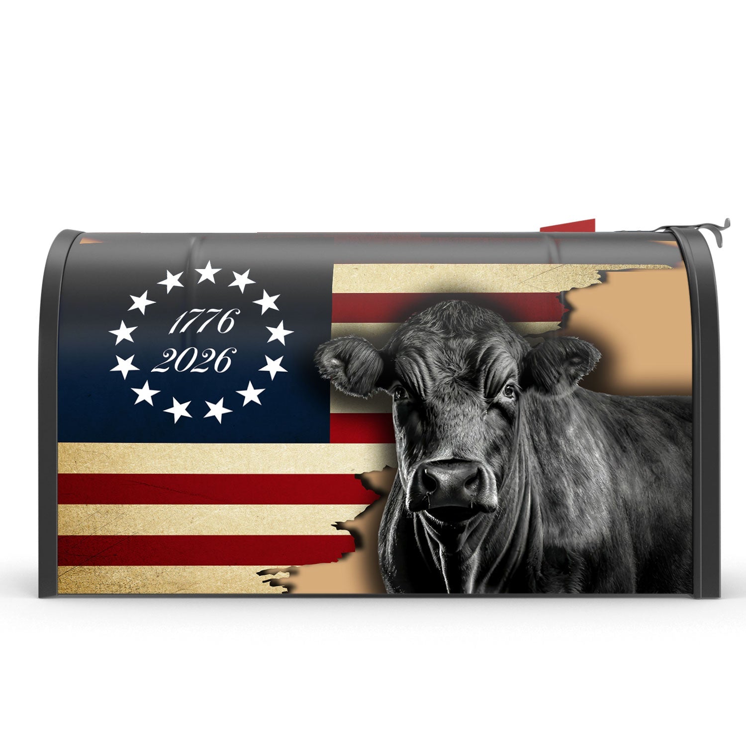 Black Angus Cattle 1776 2026 Proud Cow Farm Life Mailbox Cover