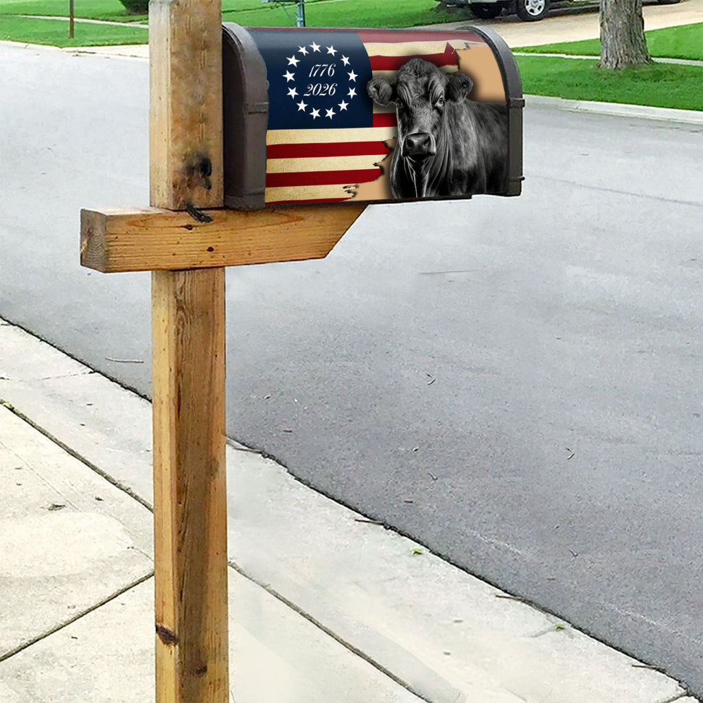 Black Angus Cattle 1776 2026 Proud Cow Farm Life Mailbox Cover