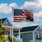 250 Years Strong Cow American Grommet Flag for Farmhouse Patriotic Decor